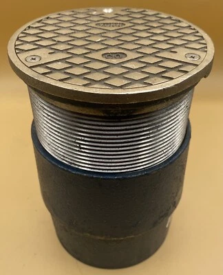 Zurn P1400 Cuerpo de Hierro Fundido Ajustable 4" Sin Hub Toma Bronce Limpieza Enchufe Foto 1 de 4