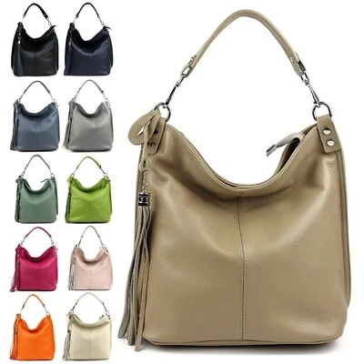 MADE IN ITALY ITALY ★ ECHTLEDER QUASTEN SCHULTERTASCHE UMHÄNGETASCHE LEDERTASCHE FRANSEN NEU