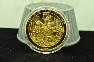 Argento 925 Franklin Mint Art Round Storia dell'Umanità Giovanna d'Arco Rally Francese - Foto 1 di 2