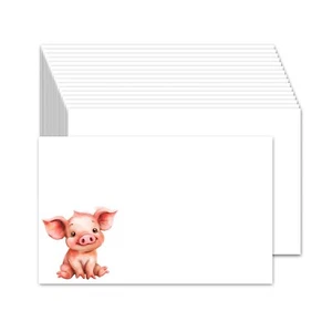50 Cute Index 4"x 6" Cards, Card stock, Cute Blank Note cards - Cute Pig - Picture 1 of 2
