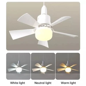 Ceiling Fan E27 Socket Fan 30W with Dimmable LED Light Remote Controller 3 Speed - Picture 1 of 17