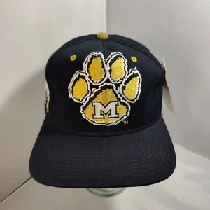 Vtg Missouri Tigers Logo Triple Black Zephyr Fitted Hat Cap Sz 7 3/8 Wool New - Picture 1 of 12