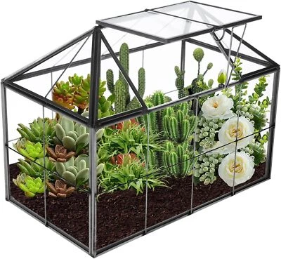 Glass Planters Terrarium with Lid Geometric Plants Terrarium Containers for Moss - Image 1 of 4