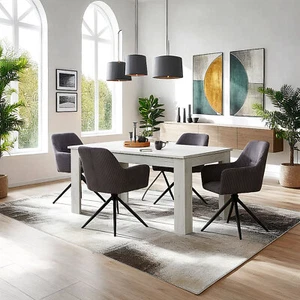 Esstisch Ausziehbar Massiv mit 4 Stühlen Cord Holz Essgruppe Set Homestyle4u - Bild 1 von 14