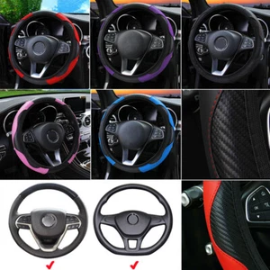 Cubierta de cuero de microfibra para volante de automóvil accesorios universales de 15""/38 cm - Imagen 1 de 18