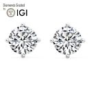 Round 8.45 ct Solitaire 950 Platinum Studs Earrings, Lab-grown IGI Certified