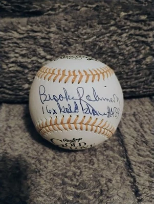 JSA Brooks Robinson Signed Gold Glove Baseball In Great Shape 16xGG HOF 83 - Image 1 of 4