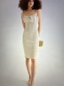 J Crew 100% Linen Smocked Body Con Midi Dress…. Sz 6P…NWOT - Picture 1 of 10