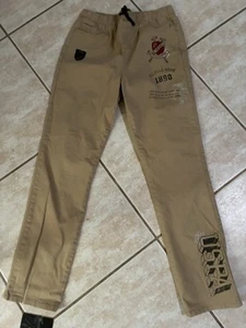 U.S Polo Association Boys Logo Twill Khaki Pants Size 18 XXL Draw Waist Graphics - Picture 1 of 5