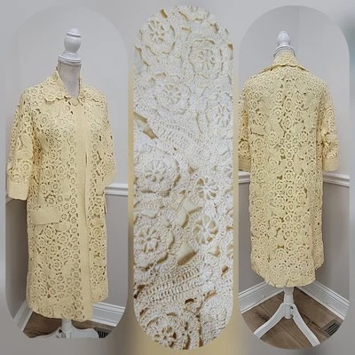 VTG 50s 60s Italian Raffia Crochet Jacket Anna Giovannozzi Florence  - Image 1 of 4