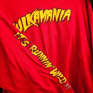 Camisa de Lucha Hulkamania Manga Larga WWE 2XL Roja Amarilla Gráfica Vintage - Imagen 1 de 6