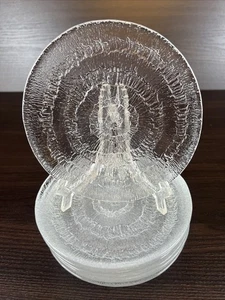 8 Iittala Finland Solaris Textured Swirl Glass Bread & Butter Plates 6 1/4” - Picture 1 of 19