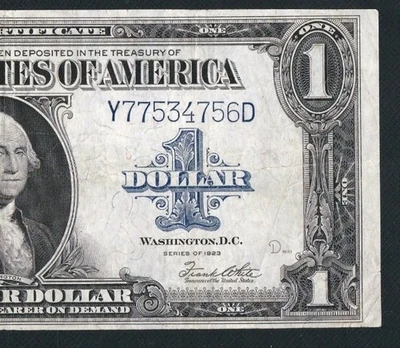 BEAUTIFUL SPEELMAN/WHITE 1923 $1 LARGE SILVER CERTIFICATE. NO PINHOLES OR TEARS  - Image 1 of 3