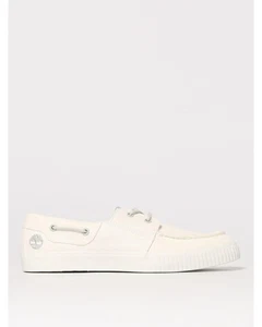 Timberland Authentic Canvas Boat Shoe Men White Loafers - Picture 1 of 4