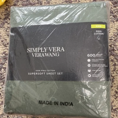 Simply Vera Super Soft Sheet Set, King Size, Green, 600 Thread Count - Image 1 of 4