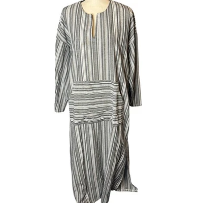 Zanzea Collection XXXL Striped Long Sleeve Maxi Dress with Pocket - Image 1 of 4