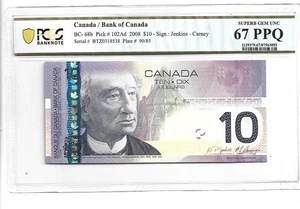 Canada/Bank of Canada Pick#102Ad 2008 $10 PCGS 67 PPQ - Picture 1 of 2