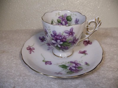 VTG Rossetti Occupied Japan Spring Violets Hand Painted  Teacup & Saucer  - Image 1 of 4