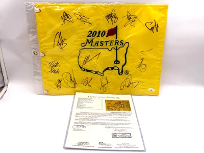2010 Masters Flag Multiple Autographs incl. Tiger Woods, Jim Furyk, Bill Haas... - Image 1 of 4