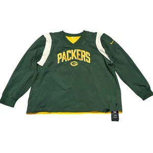Green Bay Packers Nike Sideline Athletic Stack V-Neck Pullover Windshirt XL - Bild 1 von 11