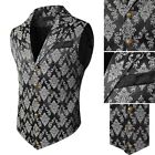 Vintage Steampunk Waistcoat for Men Victorian Single Breasted Suit Vest