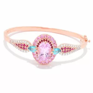 Pulsera Meher Joyería Kuncita, Zafiro Rosa Rubí y Piedras Preciosas Apatita - Imagen 1 de 4