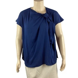 Eloquii drapiertes Top mit Bindedetail Größe 16 blau - Bild 1 von 7