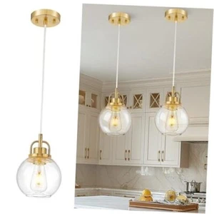 Pendant Lights Kitchen Island, 7" Pendant Light Fixtures 1-Pack Brushed Gold - Picture 1 of 7