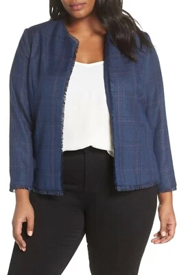 sejour PLAID TWEED FRINGE JACKET BLAZER sz 28 W - Image 1 of 4