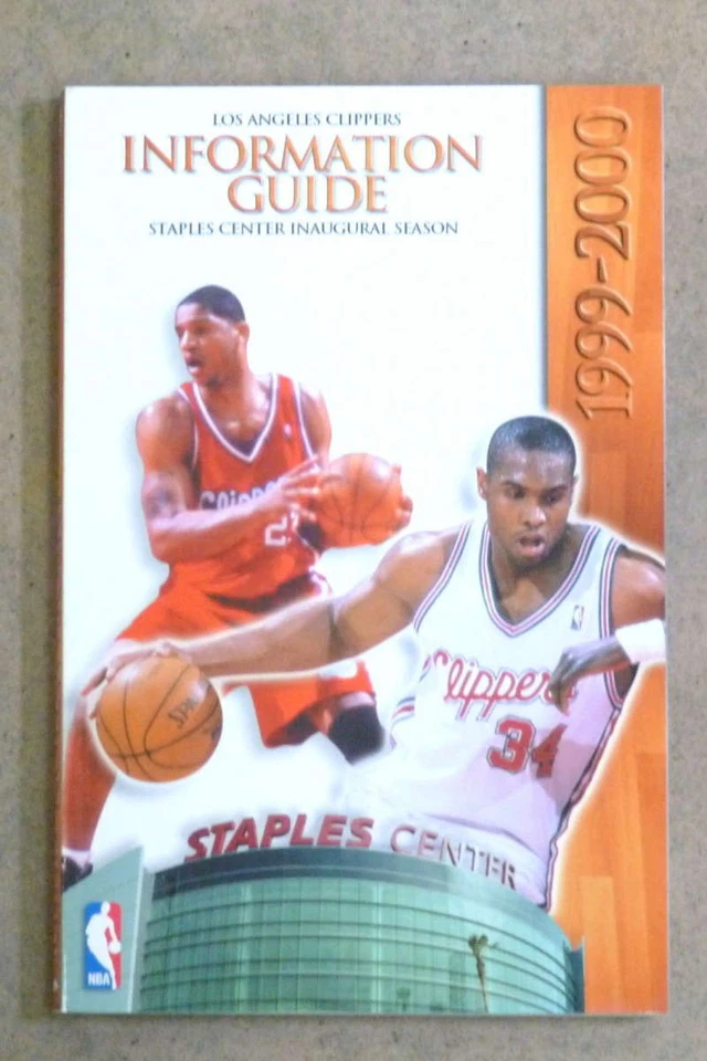 LOS ANGELES CLIPPERS NBA BASKETBALL MEDIA GUIDE - 1999 2000 - NEAR MINT - Image 1 of 1