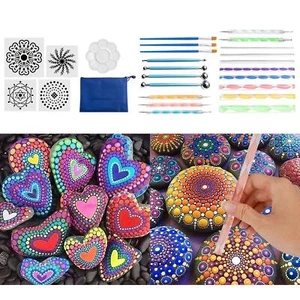 25PCS Mandala Dotting Tool Set Pen Dotting Stencil Ball Stylus Painting Tray - Picture 1 of 7