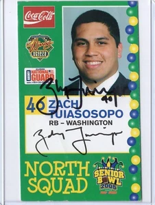 ZACH TUIASOSOPO NCAA Washington Auto Autographed Signed 2005 Senior Bowl Card - Picture 1 of 1