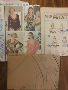 McCall's Muster 5359 Misses 4er Set Boho Bluse Miss Gr. M 14-16 UNGESCHNITTEN - Bild 1 von 3