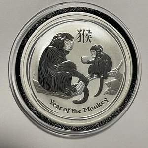 2016 Year of The Monkey Chinese Zodiac Australia Coin 1 Troy Oz .999 Fine Silver - Picture 1 of 14