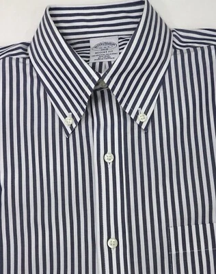 Camisa Polo Brooks Brothers Regent Fit The Original Rayas 15-34/35 Negra Nueva con Etiquetas $108 Foto 1 de 4