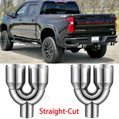 Punta de tubo de escape doble de 2,5" de entrada de 3,5"" para Chevrolet Silverado 1500 ZR2 Foto 1 de 4