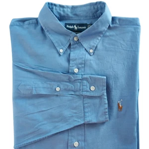 Ralph Lauren Shirt Mens 17-35 Yarmouth Pinpoint Oxford Button Down Long Sleeve - Picture 1 of 12