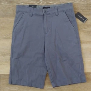 NWT Nautica Boys Flat Front Soft Twill Deck Shorts Blue Size 16 - Picture 1 of 8