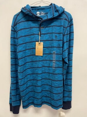 CAMISA TIMBERLAND MANGA LARGA CON CAPUCHA A RAYAS AZULES TALLA S NUEVA CON ETIQUETAS Foto 1 de 4