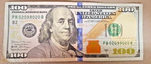 BILL 100€ 2017A NUMERO DI SERIE FANTASIA. RADAR "02099020" OTTIMO DA COLLEZIONE - Foto 1 di 4