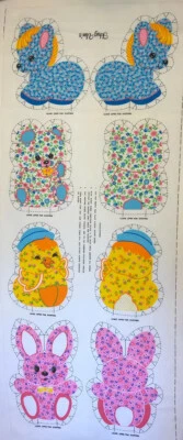 Vintage Hug-Um's Pony Bear Duck Bunny Uncut Craft Fabric Panel Easter Pillow Toy - Image 1 of 4