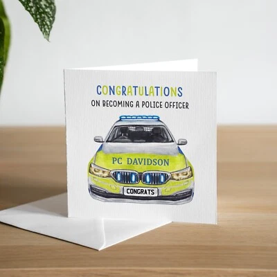 Personalised Congratulations On Becoming A Police Officer Card Good Luck New Job - Image 1 of 4