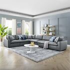 Modway Down Filled Overstuffed Vegan Leather 6-Piece Sectional Sofa