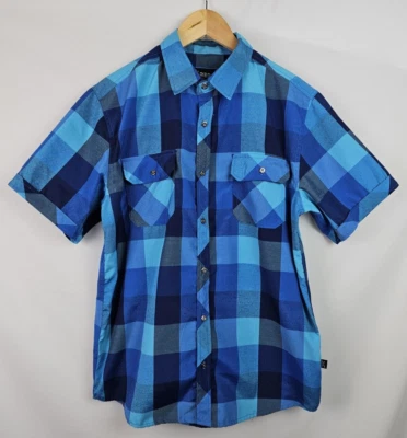 Red Ape RA Men's Shirt Size Large Blue Palid Short Sleeve Button Down Top - Image 1 of 4