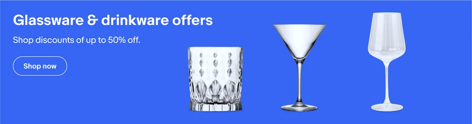 Shop discount sale up to 50% off glassware and drinkware.