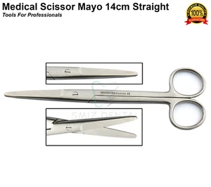 MAYO STRAIGHT SCISSORS 14CM QUALITY STAINLESS STEEL SURGICAL INSTRUMENTS DENTAL - Picture 1 of 5