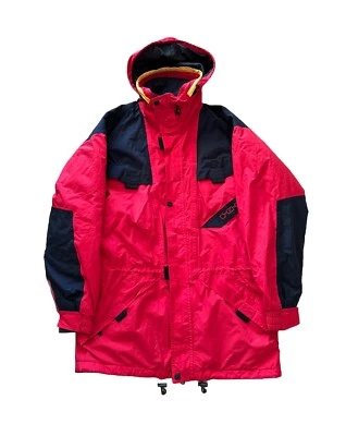 Chaqueta de esquí de snowboard Helly Hansen años 90 con capucha roja pequeña Thinsulate Helly Tech de colección Foto 1 de 4