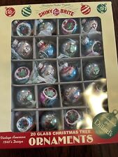 Christopher Radko 20 CT ORNAMENTS 1.25" INDENTS Half Reflect & Half Rounds NEW