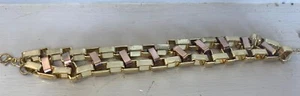 Vintage goldfarbenes klobiges Kettenarmband - Bild 1 von 4