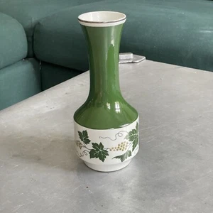 Jarrón RDA RDA VEB porcelana patrón floral flores corona vintage verde/blanco 21,5 cm - Imagen 1 de 7